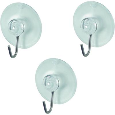 Benson Ophanghaak met zuignap - wit - 6x - kunststof - D45 mm Benson Ophanghaak met zuignap - wit - 6x - kunststof - D45 mm