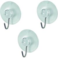 Benson Ophanghaak met zuignap - wit - 6x - kunststof - D45 mm