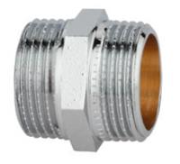 Kirchhoff Messing dubbele nippel, chroom, 3/8"ET - 989341155