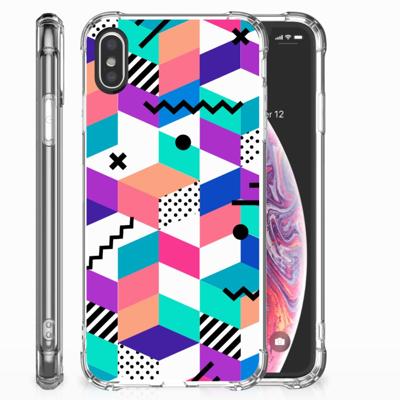 Apple iPhone X | Xs Shockproof Case Blokken Kleurrijk Apple iPhone X | Xs Shockproof Case Blokken Kleurrijk