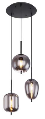 Globo HanglampBlacky zwart 3-lichts - 15345-3