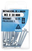 M.schroef moer ck m3x30mm 15st - Deltafix