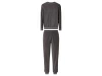 LIVERGY Badstof heren pyjama (S, Grijs)