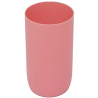 Badkamer tandenborstelhouder/drinkbeker - kunststof - zalmroze - 7 x 10 cm
