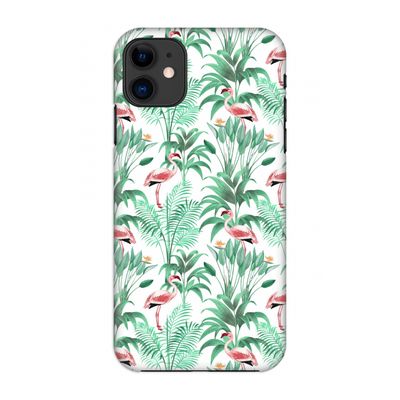 Flamingo bladeren: Volledig geprint iPhone 11 Hoesje