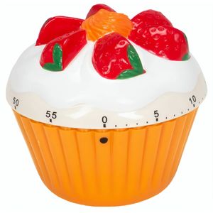 Patisse kookwekker cupcake 7,6 x 7,6 cm oranje/wit/rood