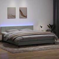 Boxspring met matras en LED fluweel lichtgrijs 180x220 cm