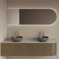 Spiegel Gliss Design Zelus Links met Indirecte LED Verlichting en Verwarming 140x60 cm