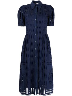 Alberta Ferretti Broderie anglaise jurk - Blauw