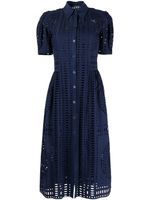 Alberta Ferretti Broderie anglaise jurk - Blauw - thumbnail