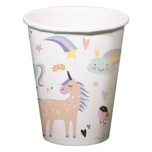 Folat BV papieren bekers unicorns & rainbows 250ml, 6st.
