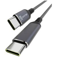 Smrter USB-C-kabel USB 2.0 USB-C stekker, USB-C stekker 1 m Antraciet Met OTG-functie, Rond, Stoffen mantel SMRTER_SPEEDY100_M_AT - thumbnail