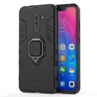 PC + TPU schokbestendige beschermhoes met magnetische ringhouder voor Xiaomi Pocophone F1(Black)