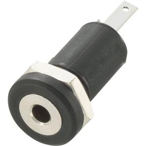 TRU COMPONENTS 718684 Jackplug 2,5 mm Bus, inbouw verticaal Aantal polen: 2 Mono Zwart 1 stuk(s)