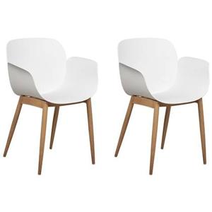 Beliani - ABILENE - Eetkamerstoelen set van 2 - Wit - Plastic