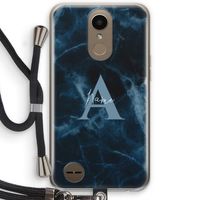 Midnight Marble: LG K10 (2017) Transparant Hoesje met koord