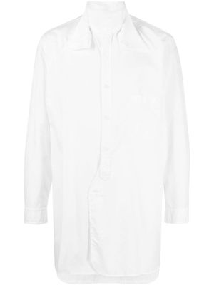 Yohji Yamamoto chemise en coton à design superposé - Blanc