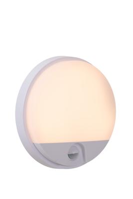 Lucide HUPS IR - Wandlamp Binnen/Buiten - Ø 21 cm - LED - 1x10W 3000K - IP54 - Bewegingssensor - Wit