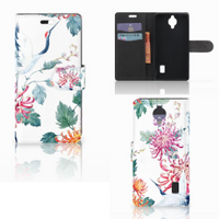 Huawei Y635 Telefoonhoesje met Pasjes Bird Flowers - thumbnail