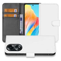 Book Case Telefoonhoesje Geschikt voor OPPO A58 4G Wit met Pasjeshouder - thumbnail