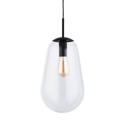Lyora Ø 22cm hanglampPear Medium zwart met helder glas - 7798