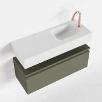Toiletmeubel Mondiaz Andor | 80 cm | Meubelkleur Army | Lex vrijhangend wastafel Talc Rechts | 1 kraangat