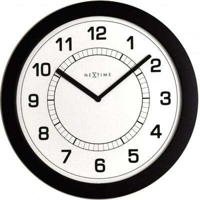 NeXtime klok 3045zw super slim, ø28 cm, wall, black