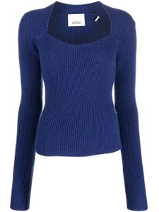 ISABEL MARANT pull en maille à encolure carrée - Bleu