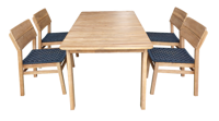 Jala Tuin Eetset - 5 stuks - Hout Acacia Licht Teak Look - Touw Plat 20mm Antraciet Jala Tuin Eetset - 5 stuks - Hout Acacia Licht Teak Look - Touw Plat 20mm Antraciet
