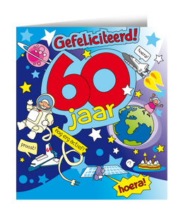 Wenskaart &apos;Gefeliciteerd 60 jaar&apos;