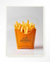 Urban Cotton Wandkleed 'Hermes Fries' 145 x 190cm in Floating Frame - off white