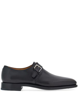 Ferragamo chaussures en cuir à boucles - Noir