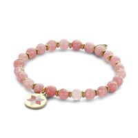 CO88 Collection Majestic 8CB 90503 Natuustenen Armband - Agaat - One-size / 6 mm - Roze - thumbnail