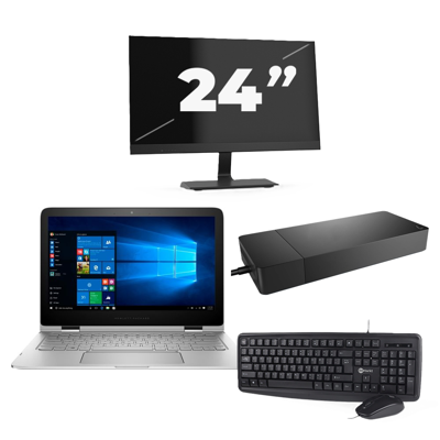 Lenovo Thinkpad E14 G2 - AMD Ryzen 5 4500U - 14 inch - 8GB RAM - 256GB SSD - Windows 11 Home + 1x 24 inch Monitor