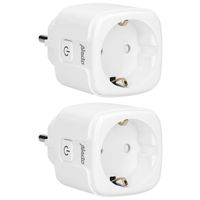 Smart wifi tussenstekker met energiemeter, 16A, 3680W, 2 pack Alecto Wit - thumbnail