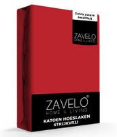 Zavelo Hoeslaken Katoen Strijkvrij Rood-1-persoons (90x200 cm)