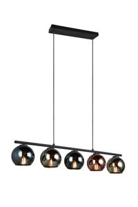 Trio Design hanglamp Sheldon zwart met smoke glas R31305017