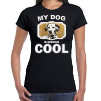 Dalmatier honden t-shirt my dog is serious cool zwart voor dames