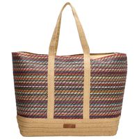 PE Florence Rieten Strandtas Natural Life Multi Zwart - thumbnail