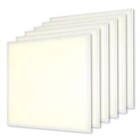 6x LED Paneel - 60x60 cm - 36 Watt - 4860lm (135lm/W) - 3000K warm wit - Flikkervrij - UGR22 - 5 jaar garantie