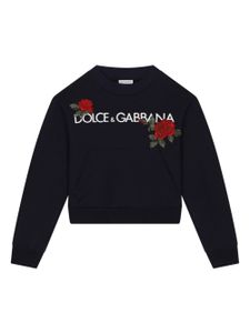 Dolce & Gabbana Kids sweat à broderies - Noir