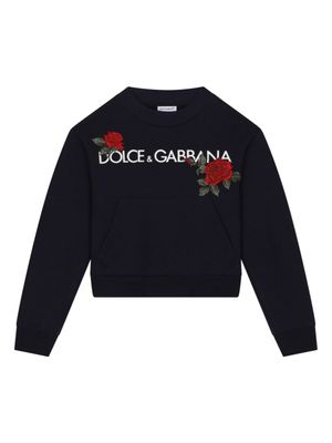 Dolce & Gabbana Kids sweat à broderies - Noir