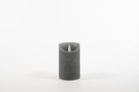 Rustic Wax Candle Moving Flame 7,5X12,5Cm Grey 3 X Aa - Anna's Collection