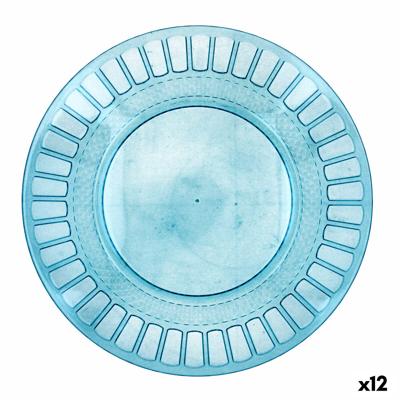 Dinerbord Quid Gaia Turkoois Plastic Ø 26 cm (12 Stuks)