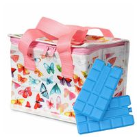 Puckator Kleine lunch koeltas met 2x koelelement - Vlinder print - 4,4 liter