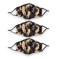 Camouflage Mondkapjes voor Dagelijks Gebruik - Set van 2 - Fashion Bloem - 24cmx15.5cm - met oorlus wasbaar - thumbnail