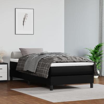 Bedframe kunstleer zwart 90x200 cm