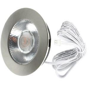 EcoDim LED meubelspot 3W 2700K 62mm rond geschuurd staal - LED4910