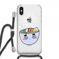 I'm A Hopeless Ramen-Tic For You: iPhone XS Max Transparant Hoesje met koord