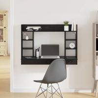 Aan de muur bevestigd bureau Zwart eiken 105 x 48 x 75 cm